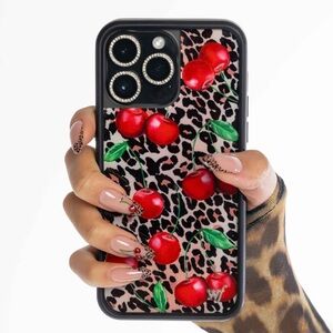 Wild Flower Cherry Leopard Print iPhone 14 Pro Max Case